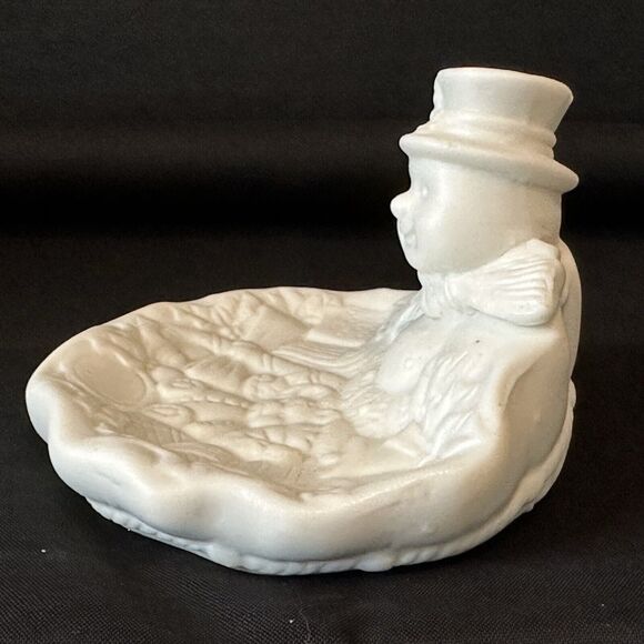 World Bazaar's Snowman Dish, White Ceramic Candy, Soap, Bowl Decor Frosty - Picture 8 of 12